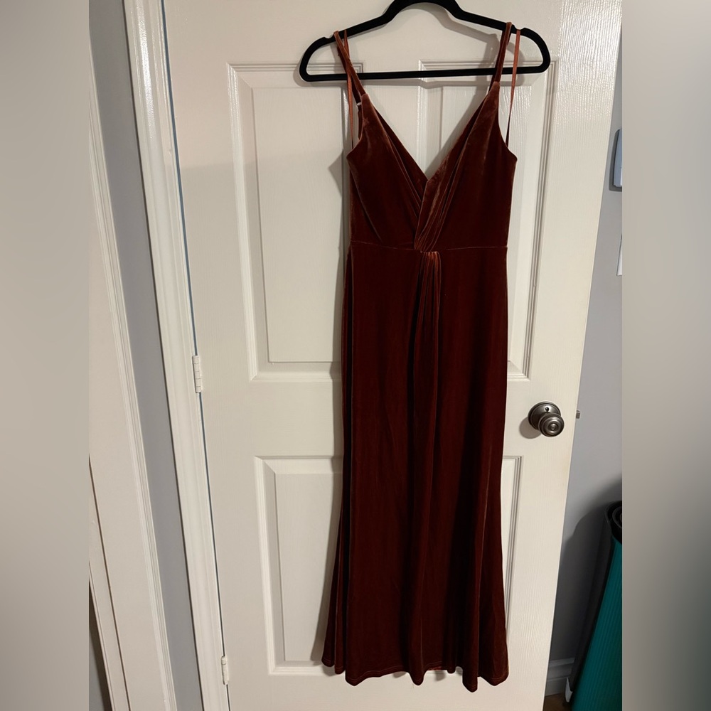 Revelry bridesmaid dress in terracotta